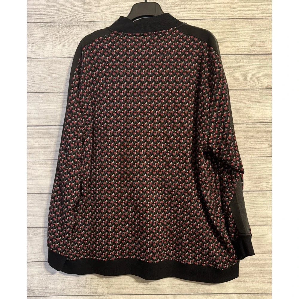 Shaquille O'Neal Men's Fleece Jacket 3XL Black Red White‎ Color Block Zip NWT
